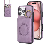 Crossbody Magnetic Leather Wallet Case for iPhone 16 Series