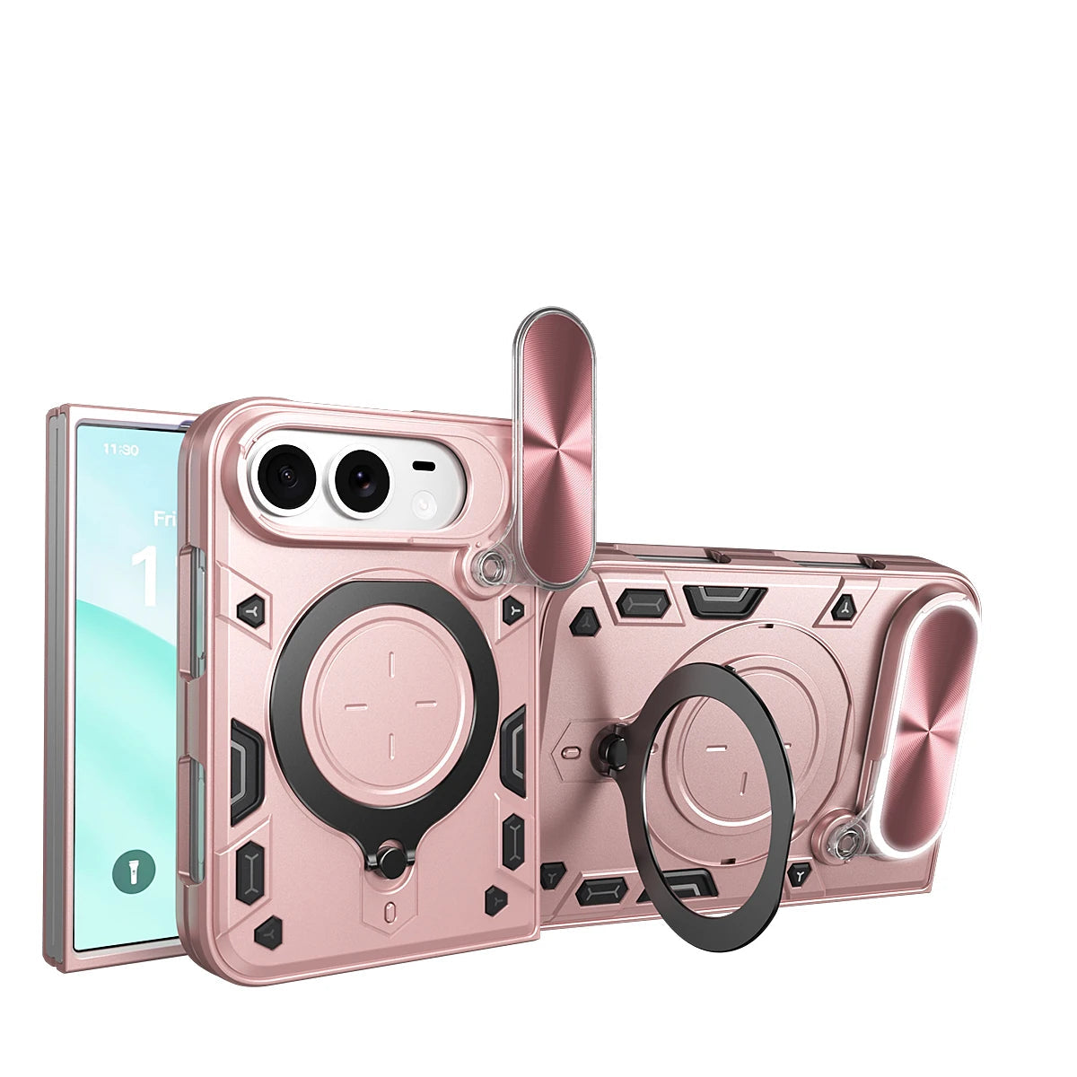 Shockproof MagSafe Case with 360° Rotatable Ring Stand for iPhone Duo