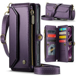Leather Crossbody Wallet Case with Removable Shoulder Strap for iPhone 18 Series