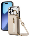 Multi-Functional Crossbody Leather Wallet Case with Ring Holder & Zipper for iPhone 17 Series