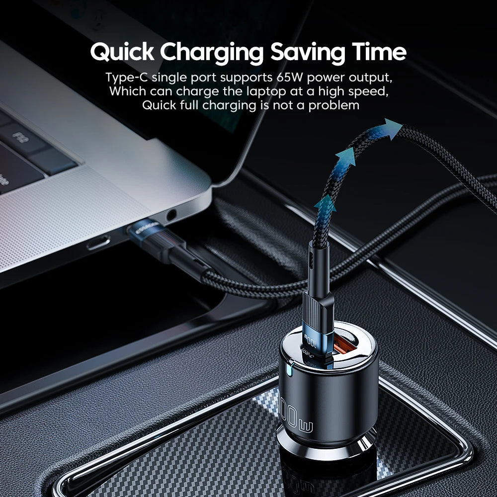 Essager 100W USB-C Quick Car Charger