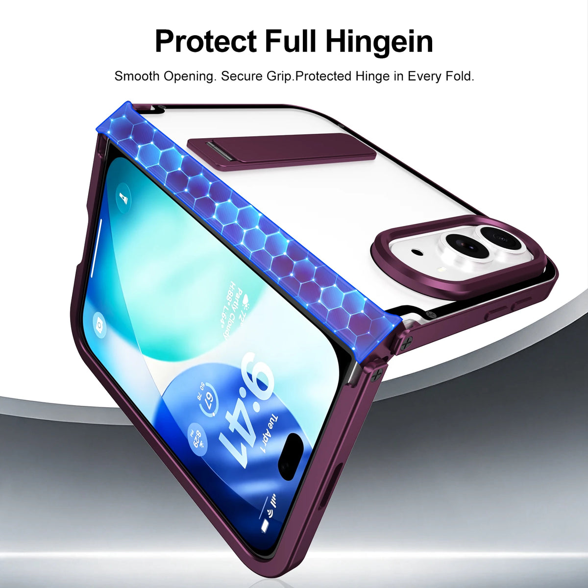 Aluminum Alloy Kickstand Case with Full Hinge Protection for iPhone Duo