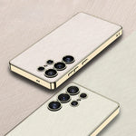 Electroplated Leather Protective Case for Samsung Galaxy S25 Ultra