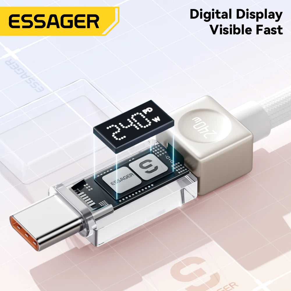 Essager 100W USB-C PD 3.1 Fast Charging Cable with LED Display