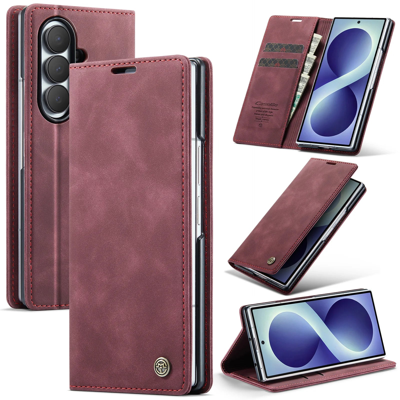 Premium Retro Leather Wallet Case for Samsung Galaxy Z Fold 8 Ultra
