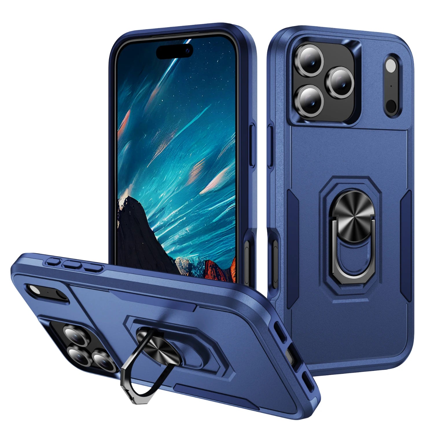 Military-Grade Dual-Layer Shockproof Case with Magnetic Ring for iPhone 17 Series