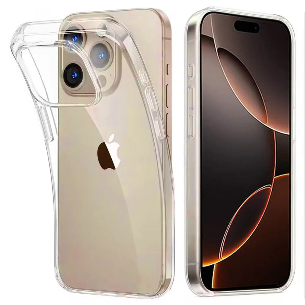 Ultra-Thin Soft Transparent Silicone Case for iPhone 16 Series