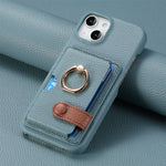Shockproof Leather Wallet Case with Card Holder for iPhone 15 Series