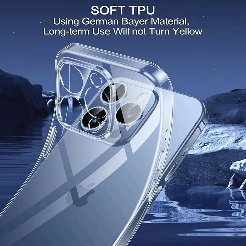 Flexible Transparent TPU Silicone Case for iPhone 15 Series