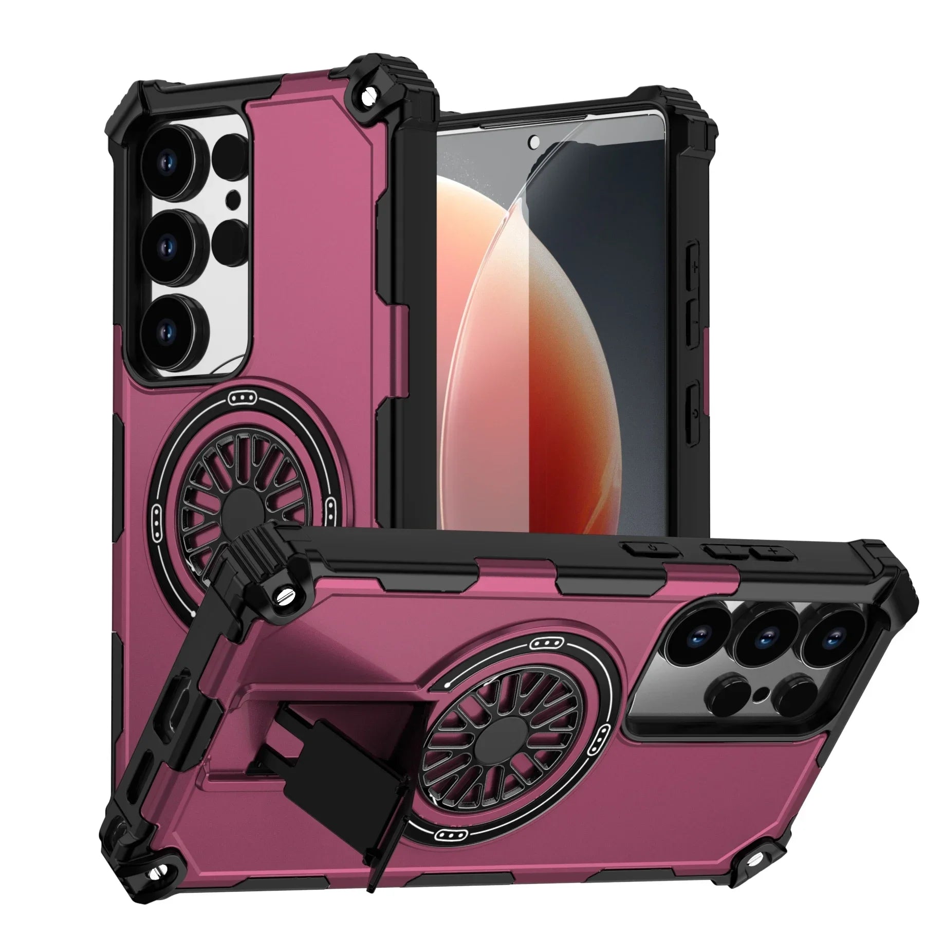 Heavy-Duty Shockproof Magnetic Case with Kickstand for Samsung Galaxy S25 Series