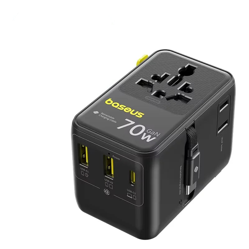 Baseus EnerCore CG11 70W Universal Travel Adapter with Retractable Cable