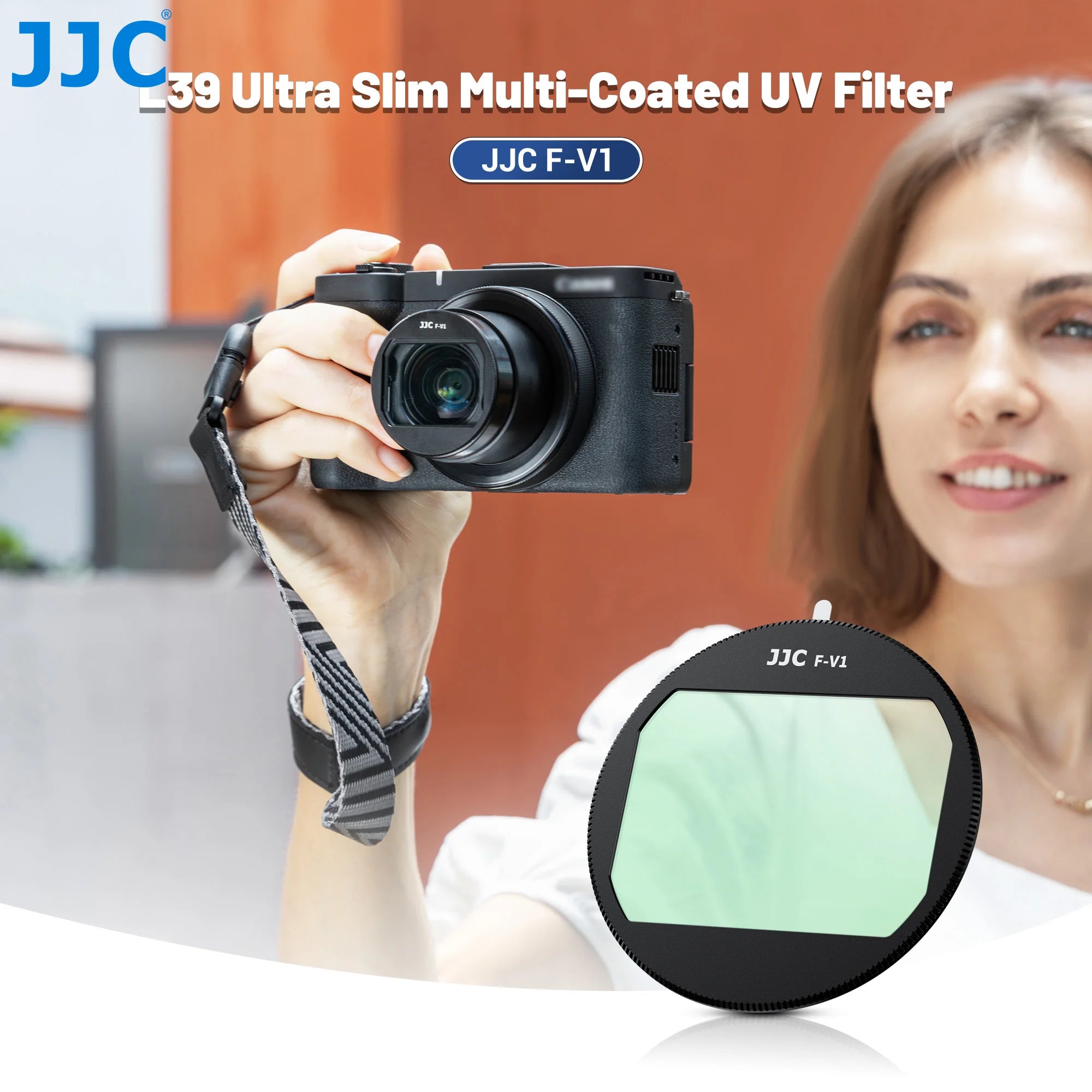 JJC Multi-Coated Ultra-Slim UV Lens Filter for Canon PowerShot V1
