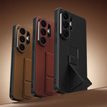 Litchi Texture Phone Case with Stand for Samsung Galaxy S26 Series