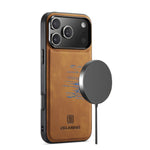 Elegant Shockproof Genuine Leather MagSafe Case for iPhone 17 Series
