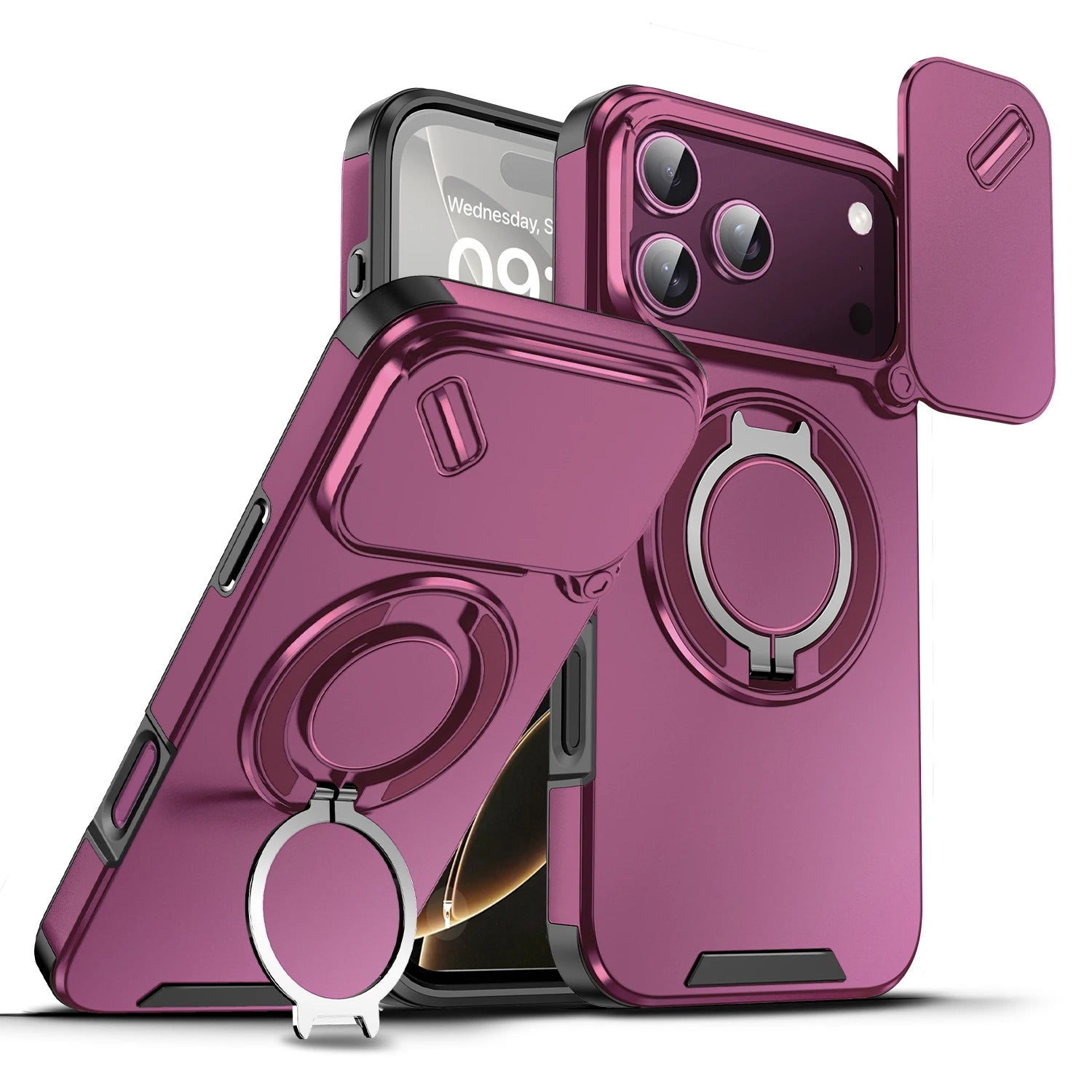 Woven Nylon Phone Lanyard Case with Detachable Carabiner Clips for iPhone 18 Series