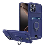 iPhone 15 Series Magnetic Wallet Case with Card Holder & Slide Camera Protection