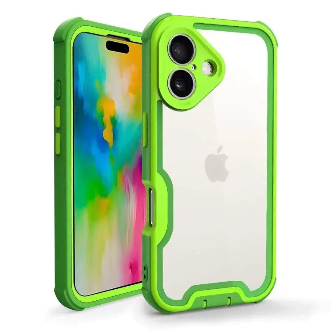 Shockproof Transparent Case with Lens Shield for iPhone 16 Series