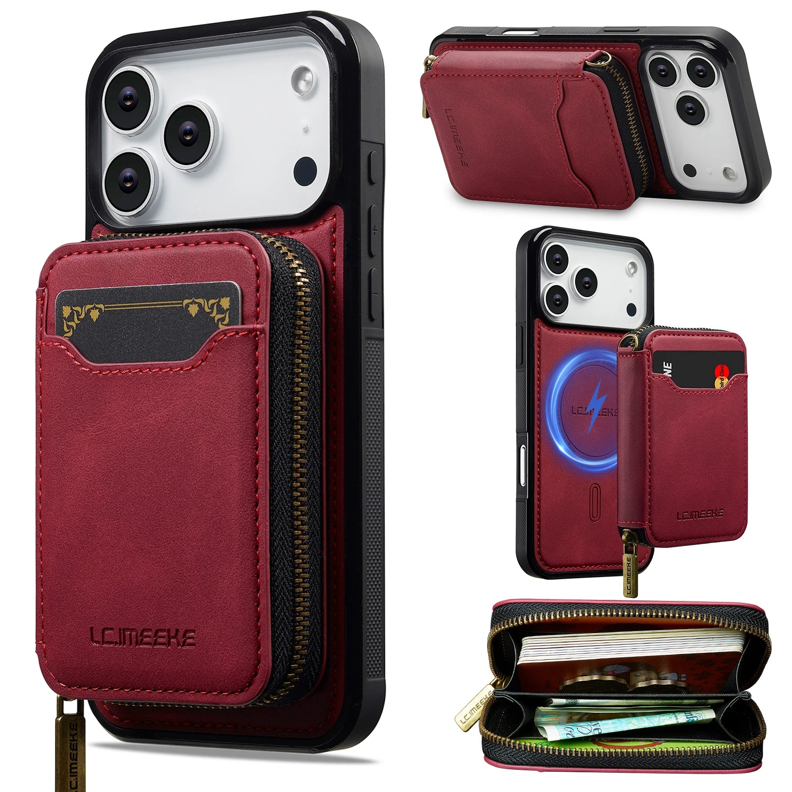 Premium Detachable MagSafe Case with Zipper Storage for iPhone 17 Series