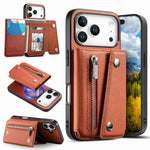 MagSafe Compatible Leather Case with Detachable Zipper Pocket for iPhone 17 Series
