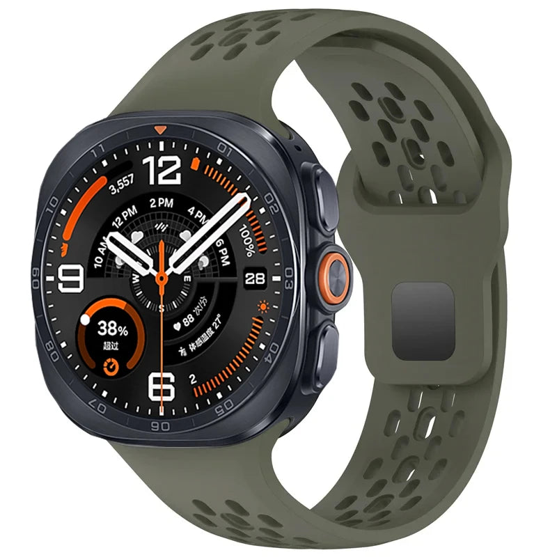 Perforated Silicone Sport Band with Quick-Release Connector for Samsung Galaxy Watch Ultra 2