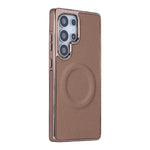 Soft Edge Leather Plating Magnetic Case for Samsung Galaxy S25 Series
