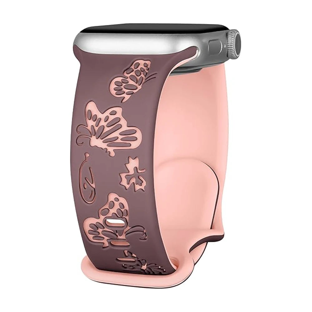 Fashion Engraved Silicone Bands for Apple Watch