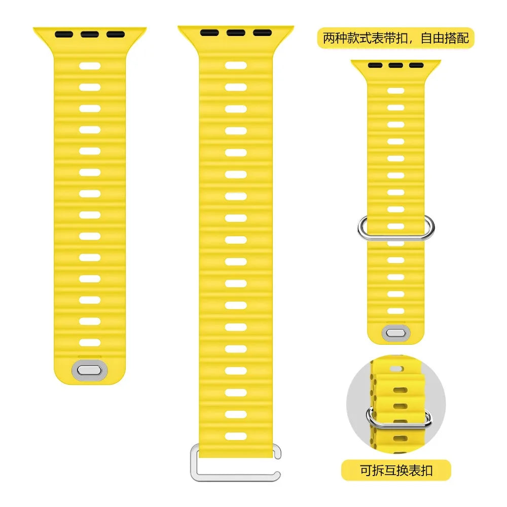 Perforated Silicone Band with Water Drainage for Apple Watch