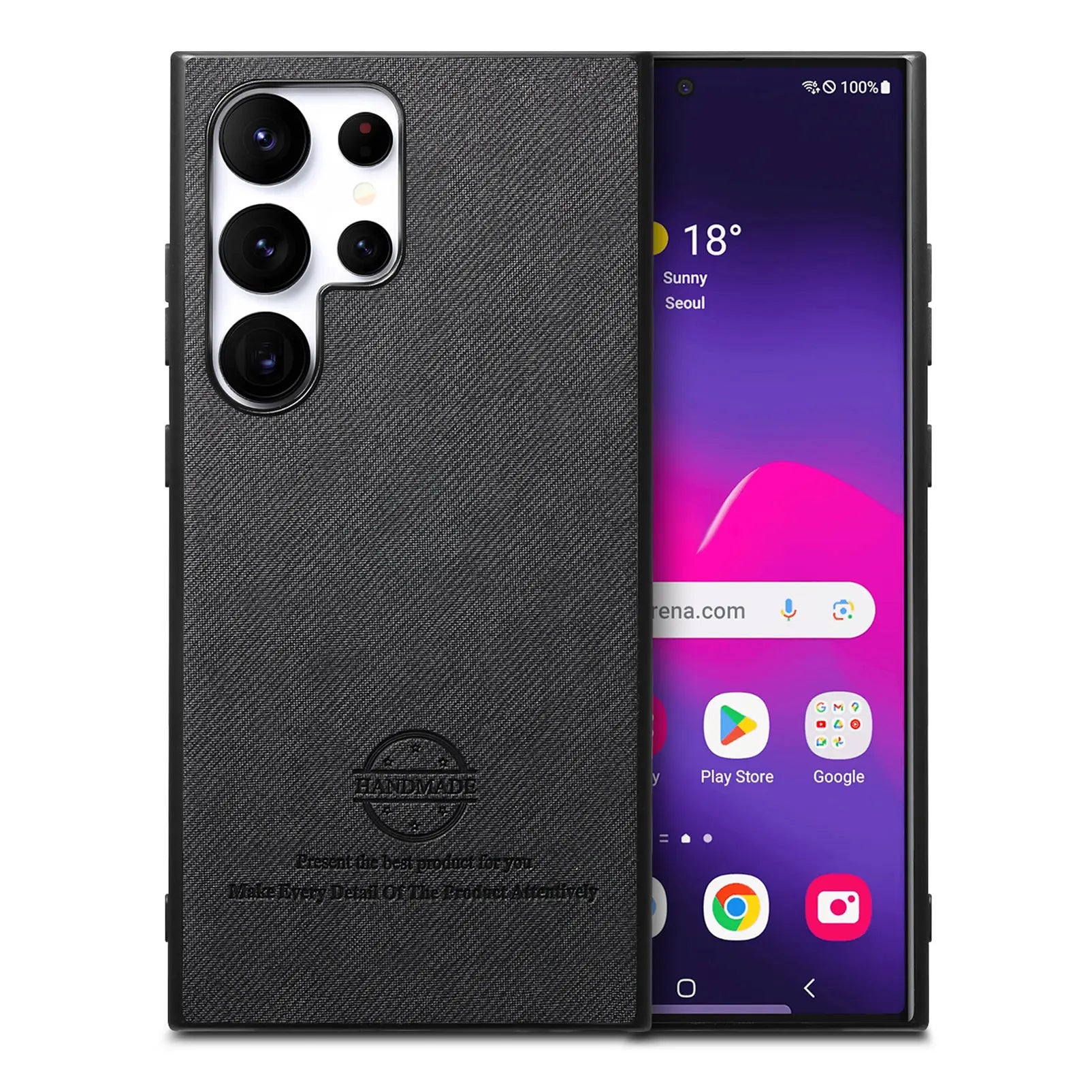 Cloth-Grain Leather Case for Samsung Galaxy S25 Series