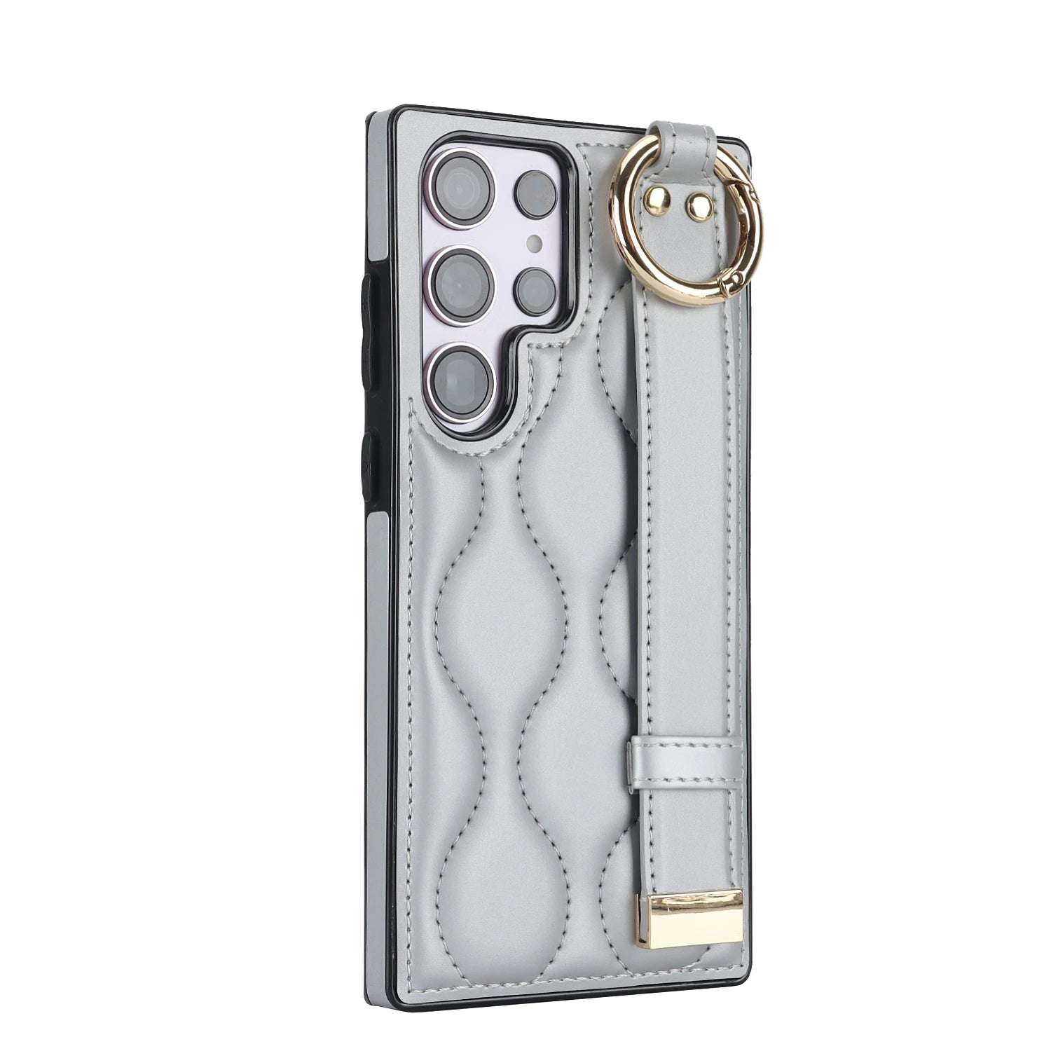 Shockproof Leather Phone Case with Wrist Strap & Ring for Samsung Galaxy S24 Series