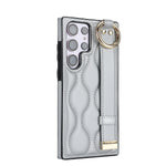 Shockproof Leather Phone Case with Wrist Strap & Ring for Samsung Galaxy S23 Series