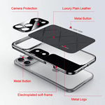 Electroplated Frame Leather Case for iPhone 17 Series