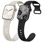 Floral Rose Engraved Bracelet Strap for Apple Watch