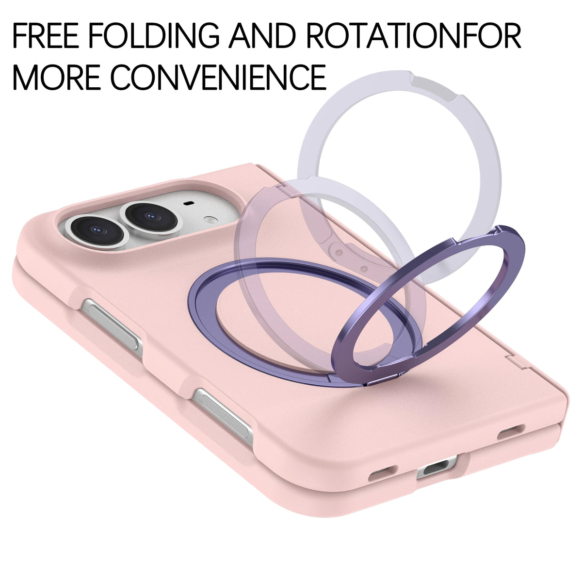 MagSafe Foldable Case with 360° Rotating Kickstand Ring for iPhone Duo