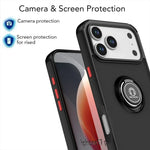 Shockproof Armor Matte Case with Magnetic Ring Holder for iPhone 17 Series