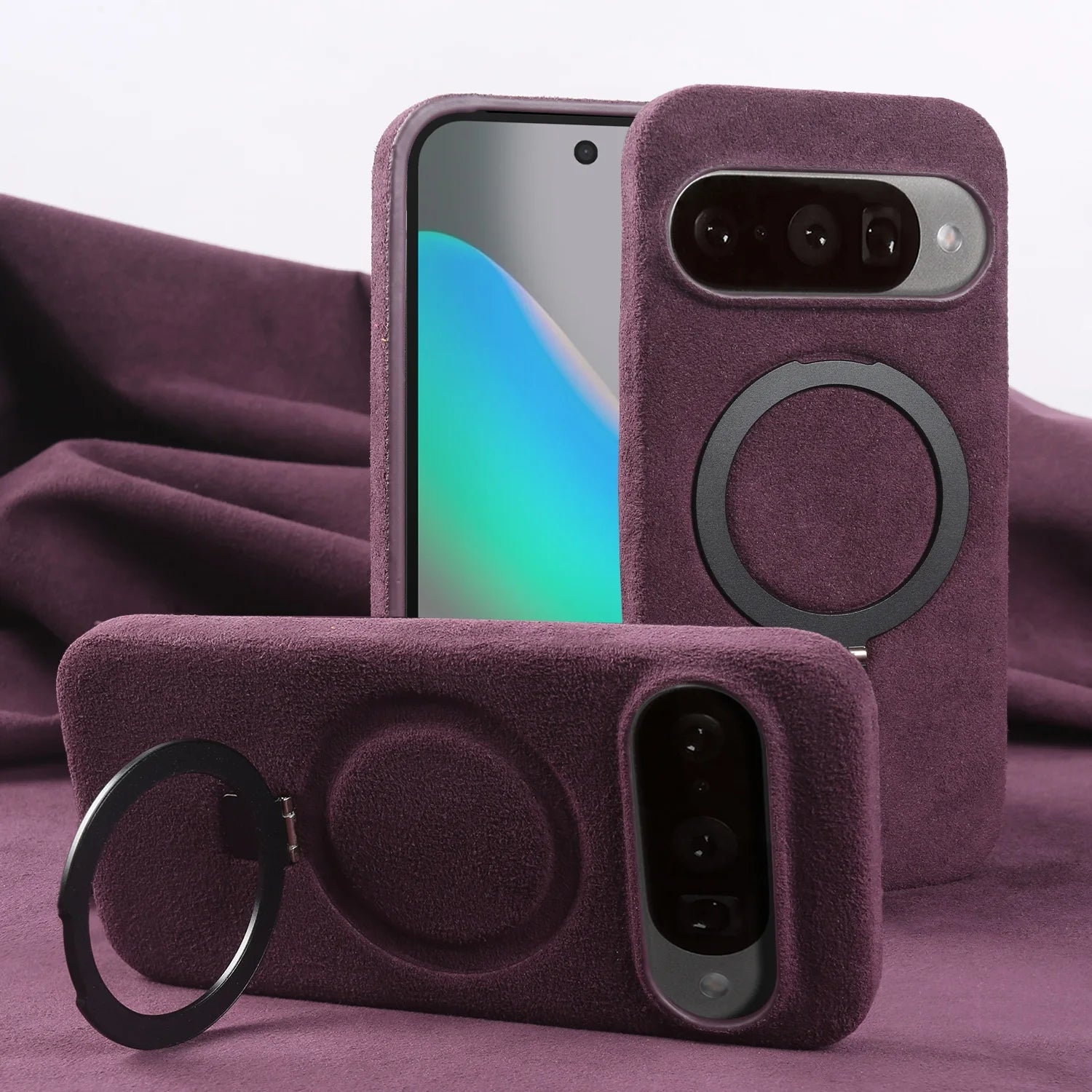 Google Pixel 10 Series Alcantara Magnetic Case with Foldable Stand