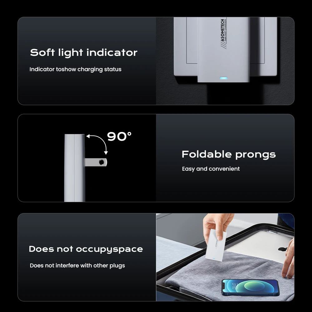 Asometech 67W GaN Foldable Wall Charger