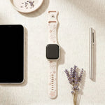 Silicone Floral Engraved Watch Band for Apple Watch