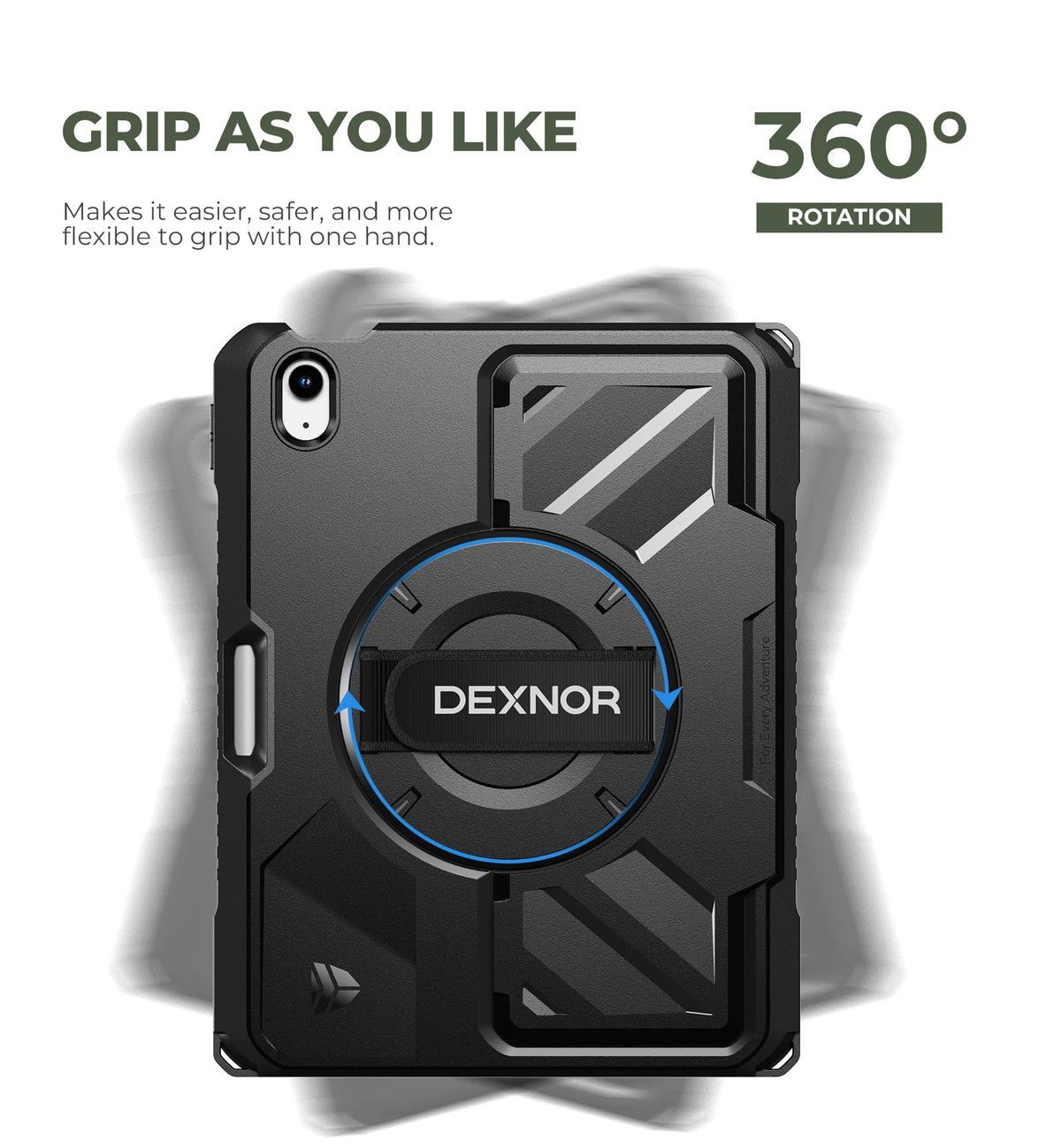 Shockproof Case with 360° Rotating Hand Grip for iPad 11th Generation
