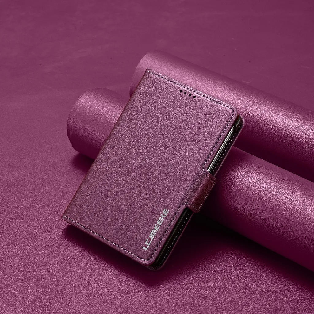 Genuine Leather Hinge Protection Wallet Case with Magnetic S Pen Slot for Samsung Galaxy Z Fold 8
