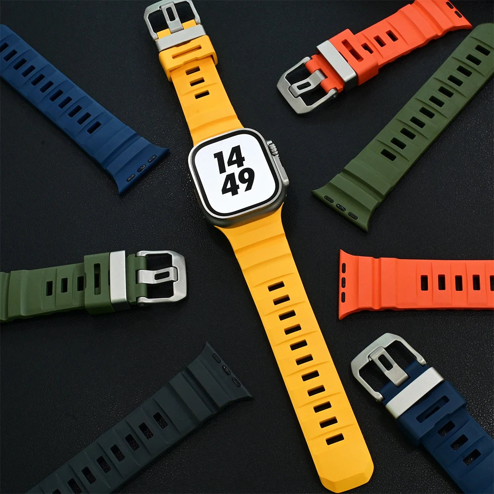 Durable Trail Silicone Replacement Strap for Apple Watch