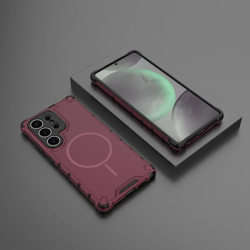 Corrugated Texture Magnetic Case for Samsung Galaxy S24 Series