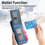 Multi-Functional Twill Weave Leather Wallet Case with Up-Down Opening & RFID Protection for iPhone 17 Series