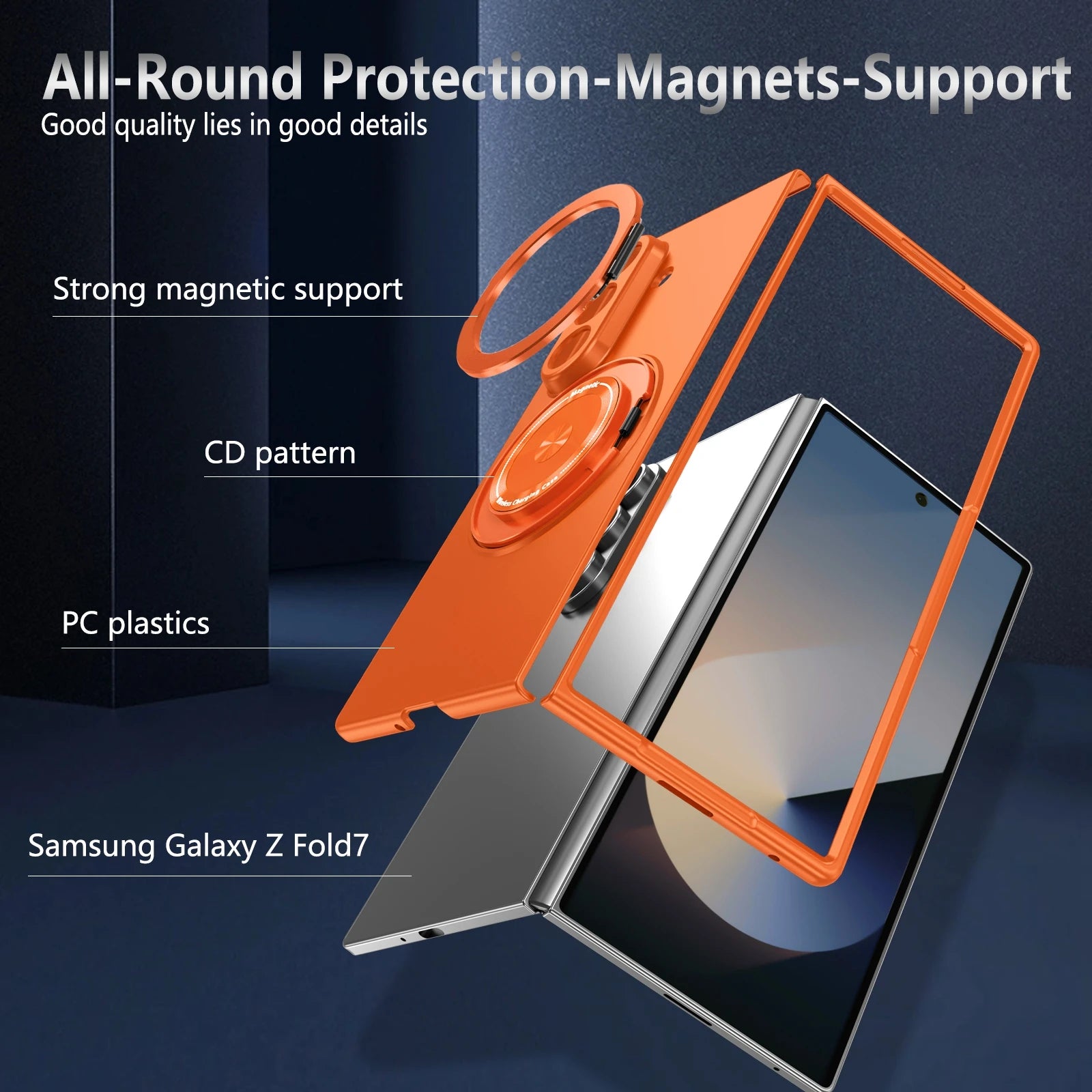 Samsung Galaxy Z Fold 6 Case with 360° Rotating Ring Stand