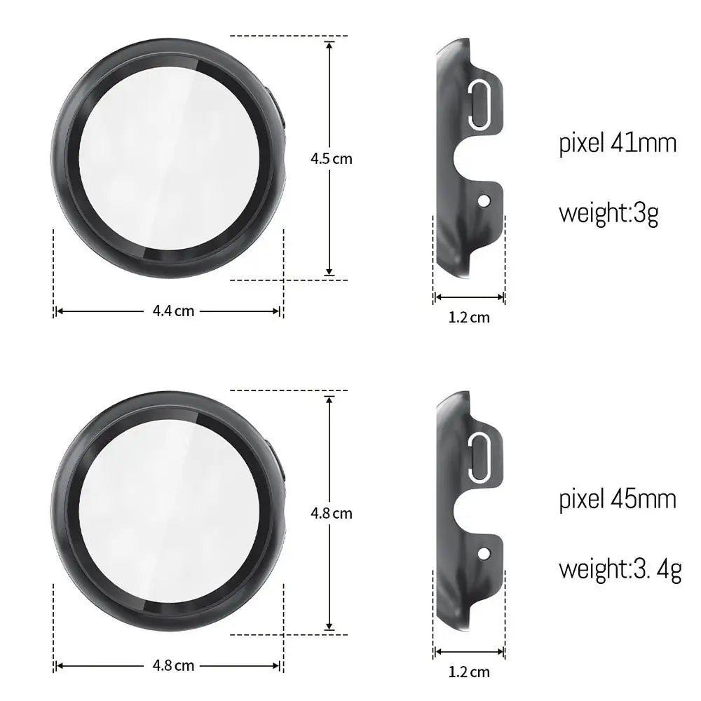 Hard PC Case And Tempered Glass Protector For Google Pixel Watch 4