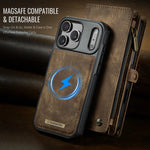 Leather Wallet Case with Zippered Coin Pouch for iPhone 18 Series