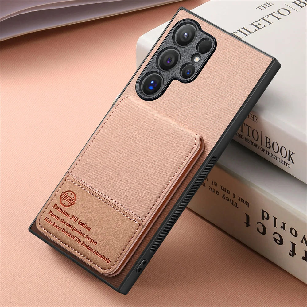RFID-Blocking Magnetic Wallet Case with Card Holder for Samsung Galaxy S25 Series