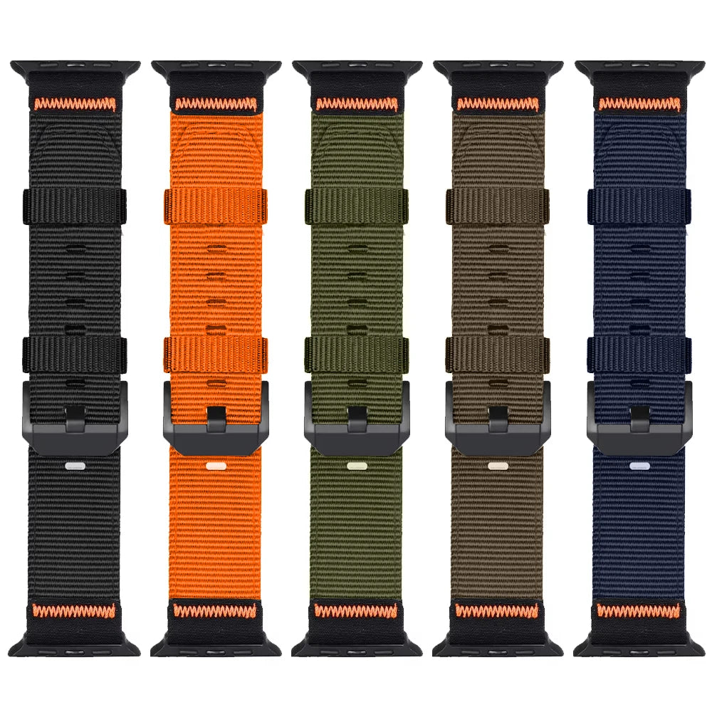 Rugged Woven Nylon Band with Pin Buckle for Apple Watch