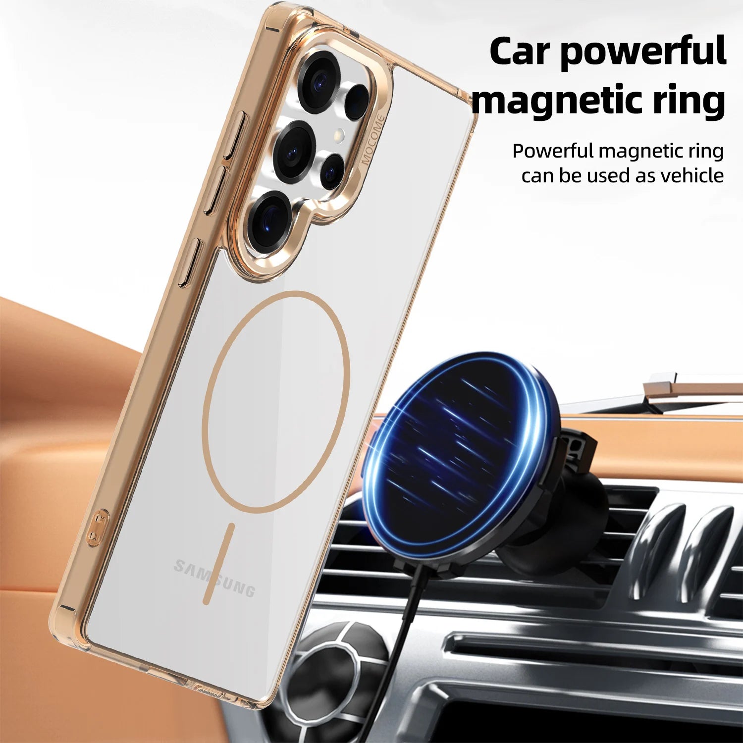 Luxury Magnetic Clear Case with Metal Camera Frame for Samsung Galaxy S25 Series