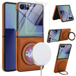 Business Leather Case with 360 Rotating Stand for Samsung Galaxy Z Flip 7