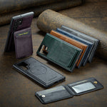 Premium Leather Magnetic Removable Wallet Case for Samsung Galaxy S24 Series